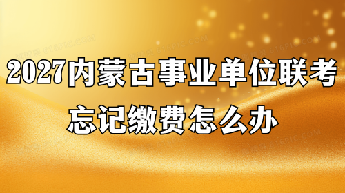 2027内蒙古事业单位联考忘记缴费怎么办 2027内蒙古事业单位联考忘记缴费怎么办