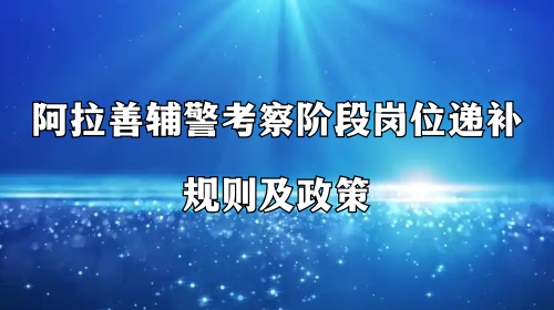 阿拉善辅警考察阶段岗位递补规则及政策 阿拉善辅警考察阶段岗位递补规则及政策