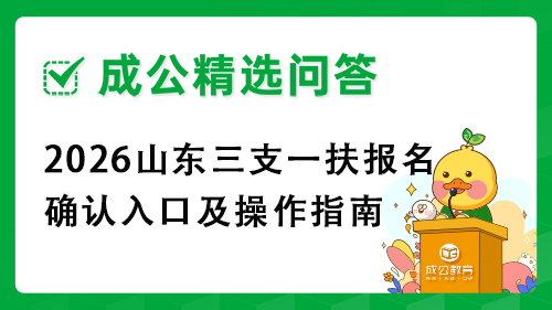 2026山东三支一扶报名确认入口及操作指南