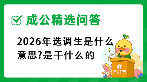 2026年选调生是什么意思?是干什么的