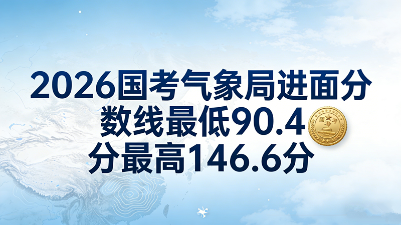 2026国考气象局进面分数线最低90.4分最高146.6分 2026国考气象局进面分数线最低90.4分最高146.6分
