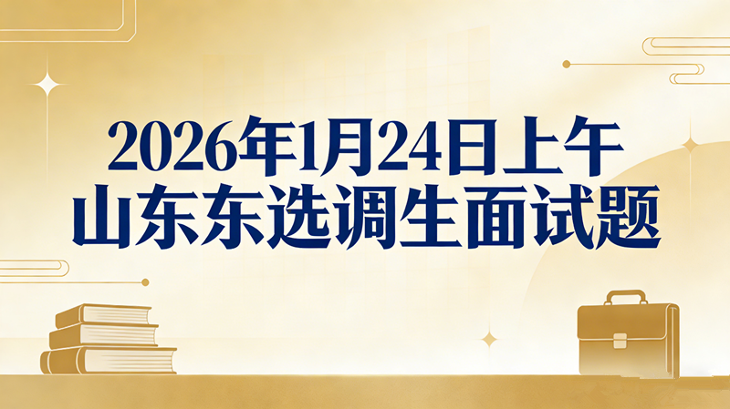 2026年1月24日上午山东选调生面试题