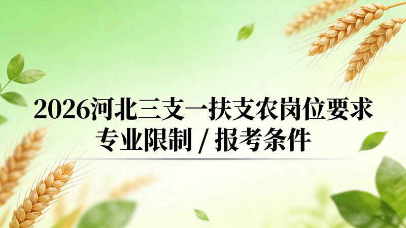 2026河北三支一扶支农岗位要求 专业限制+报考条件全解读 2026河北三支一扶支农岗位要求 专业限制+报考条件全解读