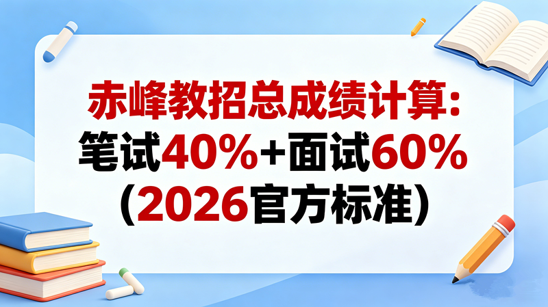 赤峰教招总成绩计算:笔试40%+面试60%(2026官方标准) 赤峰教招总成绩计算:笔试40%+面试60%(2026官方标准)