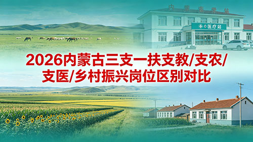 2026内蒙古三支一扶支教/支农/支医/乡村振兴岗位区别对比